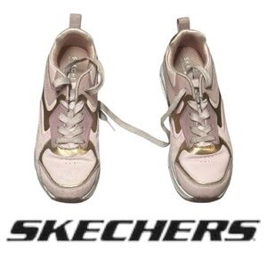 Skechers Blush and Metallic Sneakers